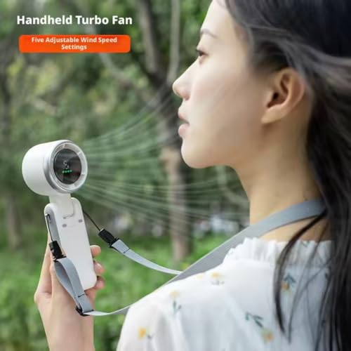 Image of Printme Foldable Portable Handheld Fan Rechargeable Mini Fan with Digital Display | Adjustable Speed USB Fan | Compact Travel Fan for Home Office Outdoor | Silent Cooling Pocket Fan