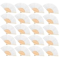 50 Abanicos Personalizados Baratos Boda Blancos Papel Plegables