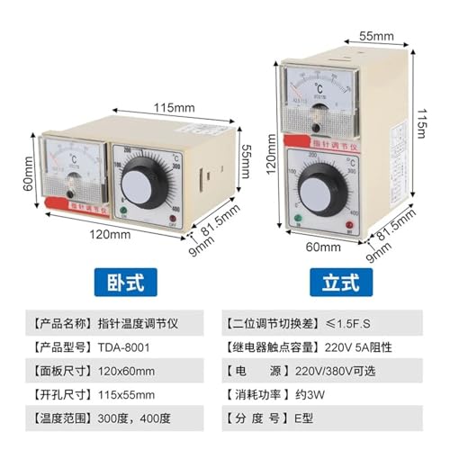 Pointeur de température TDA 220V pour four de cuisson d'atelier - 5