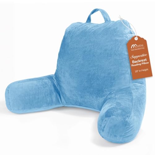 Image of Sasttie Reading Pillow for Bed, Back Pillow for Sitting Up, Blue