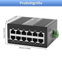 ATROODAC 12-Port Gigabit Netzwerk Switch, USB-C 5V or DC 9–56V, -40°C-75°C – Ansicht 7