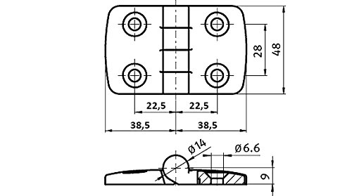 Charnières Combi 48 x 77 mm pour pose de porte extérieure - 3
