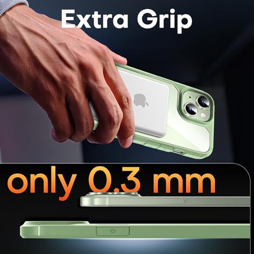 Image of TAURI for iPhone 15 Case, Compatible with MagSafe [Anti-Yellowing] with Screen Protectors, Military-Grade Protection, Shockproof Slim Magnetic Phone Case for iPhone 15 6.1 inch, Green | with Screen Protector, Not-Yellowing Military-Grade Protection, Shockproof Slim Magnetic Case for iPhone 15