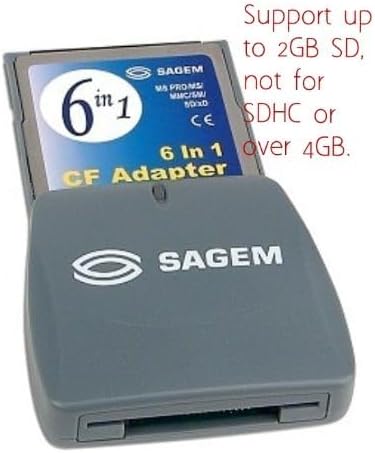 Sagem CompactFlash to MS Pro/MS/MMC/SM/SD/xD Card Adapter - Turn your CF Type I Card Slot into a 6-in-1 Card Reader!