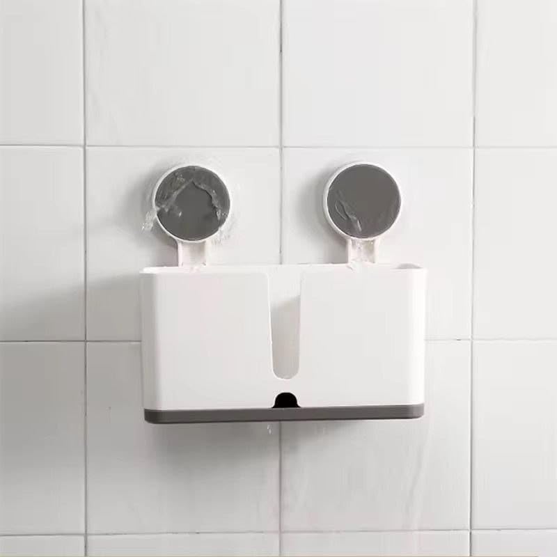 Image of Xmart India Self Adhesive Toothbrush Holder Wall Mounted | No-Drill Bathroom Organizer for Electric Toothbrush, Toothpaste, Shaver, Razor & Makeup Brushes | Wall Mount Brush Stand (1 Pc)