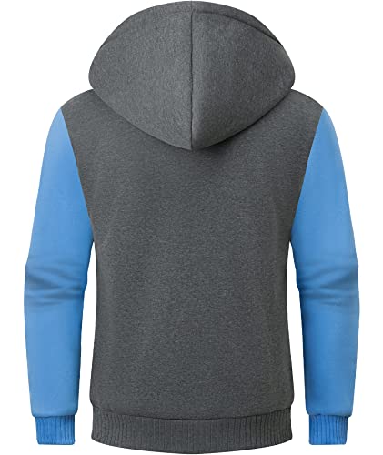 Image of Little Beauty Hoodies for Men Zipper Jacket Fleece Sherpa Lined Winter Wool Heavyweight Sweashirts