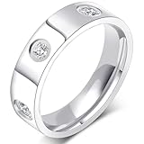 Love Friendship Gold Rings for Women:Wedding Band 18k Gold Ring Cubic Zirconia Stainless Steel Promise Ring Jewelry Birthday Gifts for Women,Size 6-10 (Size 9, CZ_Silver_love ring)