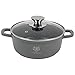 KARL HAUSMANN Topf Antihaftbeschichtet mit Deckel - 2.3 Liter - Ø 20 cm - Rund Aluguss Kochtopf beschichtet Für alle Herdarten auch Induktion - Grau Suppentopf - Non Stick Cooking Pot - Bratentopf