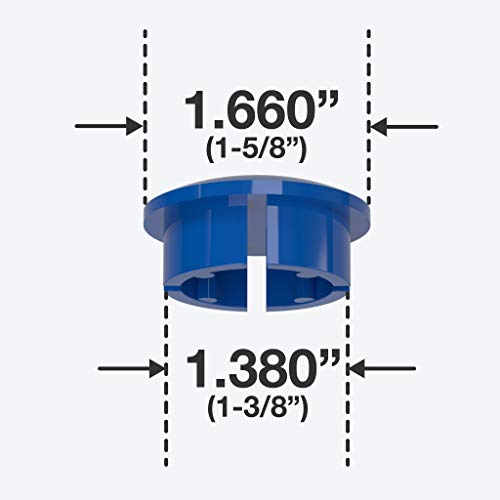 Formufit F114Idc-Bl-10 Pvc Internal Domed End Cap, Furniture Grade, 1-1/4" Size, Blue (Pack Of 10) #TOP5