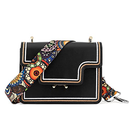 Image of Silvery Buckles Wide Shoulder Strap Adjustable Replacement Belt Crossbody Canvas Bag Handbag