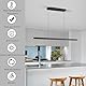 Moderne LED Esstisch Pendelleuchte, 3000K/4000K/6000K 10%–100% Farbtemperatur Linear Lampe Hängend, Dimmbar mit Fernbedienung Hängelampe für Küche, Wohnzimmer, Esszimmer, Schlafzimmer- Schwarz 100CM