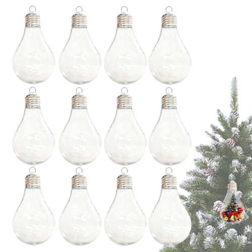 Bolas de Navidad transparentes para manualidades - Bombillas transparentes Artículos decorativos - Bolas de Navidad transparentes rellenables | Para chimenea, árboles, coronas, puerta