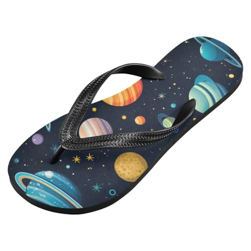 Mens Flip Flops Space PlanetsSandal Flip Flops for Women Summer Beach Slipper 214B2809