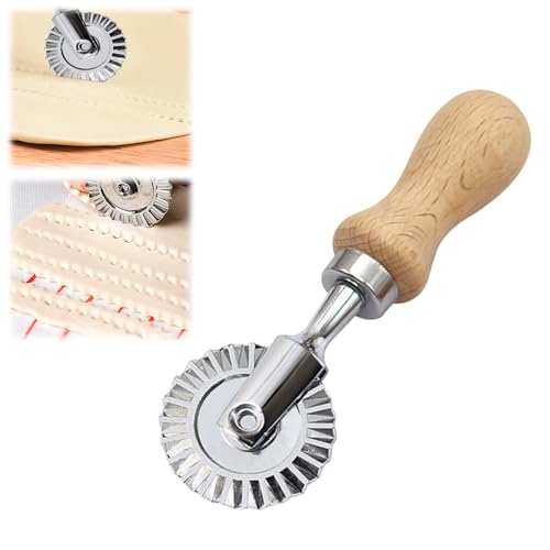 Moule à gâteau, moule à gâteau en dentelle, moule à raviolis en acier inoxydable avec poignée en bois, utilisé pour la fabrication de boulettes italiennes, pâtes, pierogi, spaghettis, lasagnes et