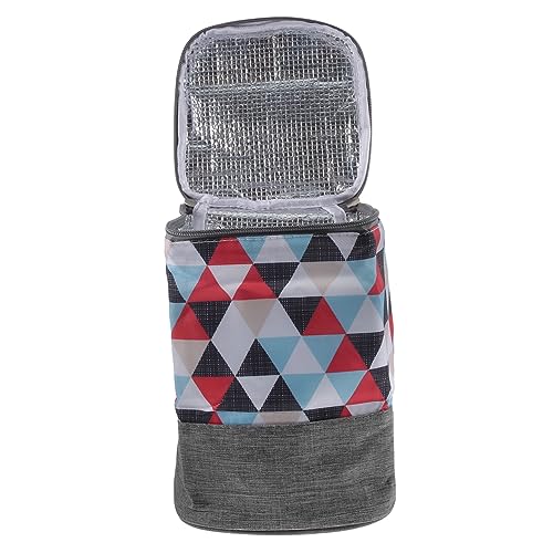 ERINGOGO Milk Bottle Bag for Travel Insulated Oxford Cloth Baby Bottle Storage Bag Carrying Handle White