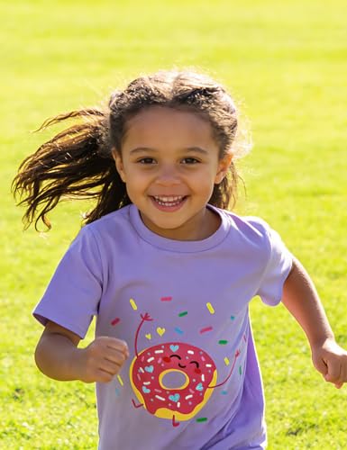 Image of Toddler Girls Clothes T-Shirt Short Sleeve Graphic Tee Cartoon Dinosaur 2-6T Girl Shirt Summer