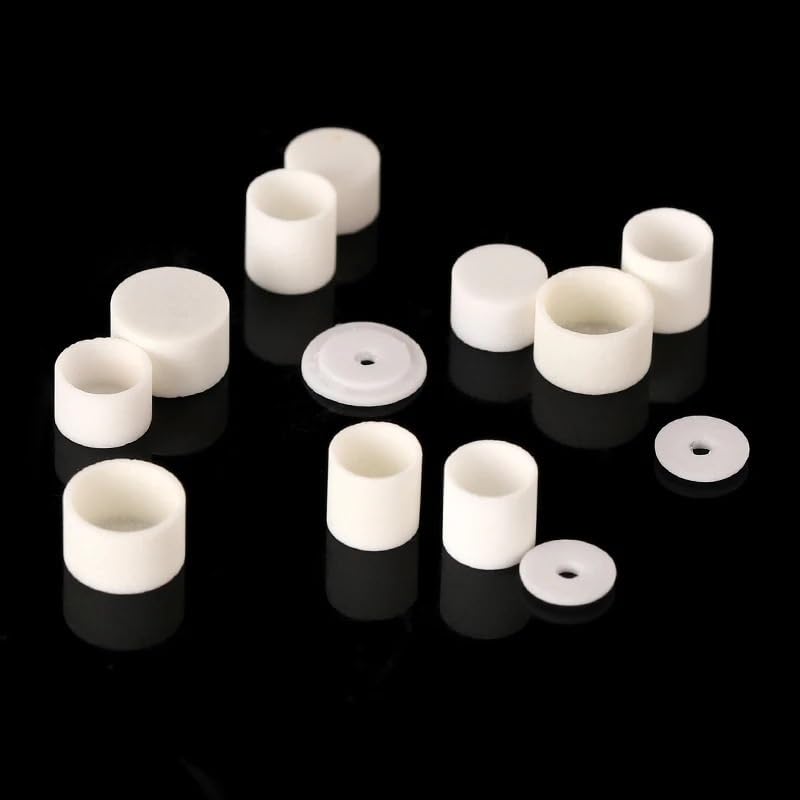 10 crisoles de alúmina con tapa, 99,5% puros | Durable, resistente a altas temperaturas, for uso en laboratorio de análisis térmico(D6xH4mmWith lid)