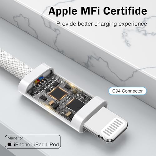 iPhone Charger Cable 2 Pack 2M [Apple MFi Certified] Lightning Cable Fast Charging Cord High Speed Data Sync Apple Charger Cable for iPhone 14 13 12 11 Pro/Pro Max XR XS X 8 7 6 Plus - Image 3