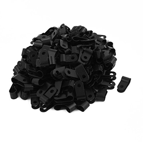 Aexit 200 piezas de sujetadores de cable de nailon negro miniatura 1