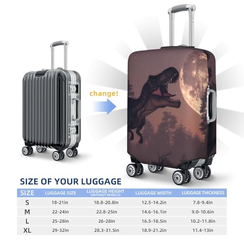 Dinosaur Moonlit Forest Travel Luggage Covers - Elasticity Suitcase Covers Protector for Luggage 18-32 Inch2
