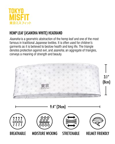 Image of Tokyo Misfit Japanese Headband for Men & Women, Sweat Band (Asanoha-White)