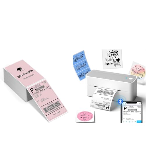 Image of Phomemo 241BT 4X6 Wireless Thermal Label Printers for Small Business with 250 Sheet 4x6 Thermal Labels, Label Printer for Shipping Package, Compatible with iPhone
