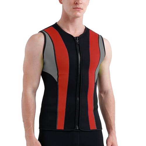 Chaleco de traje de neopreno para hombre, 3mm sin mangas con cremallera frontal, para natación, buceo y surf (A_XX-Large) miniatura 2