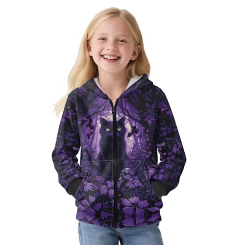 Boys Halloween Sweatshirts Fashion Zip Up Hoodie Size 7-12 Kids Fleece Lined Hoodie with Kangaroo Pocket2