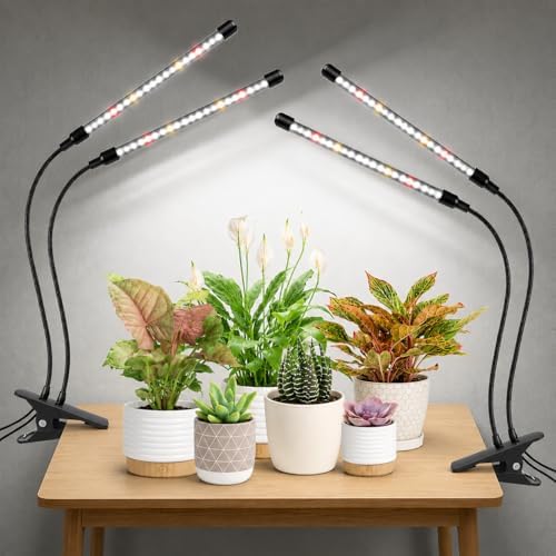 Clip on Grow Lights for Indoor Plants, Full Spectrum 6000K | 2-He...