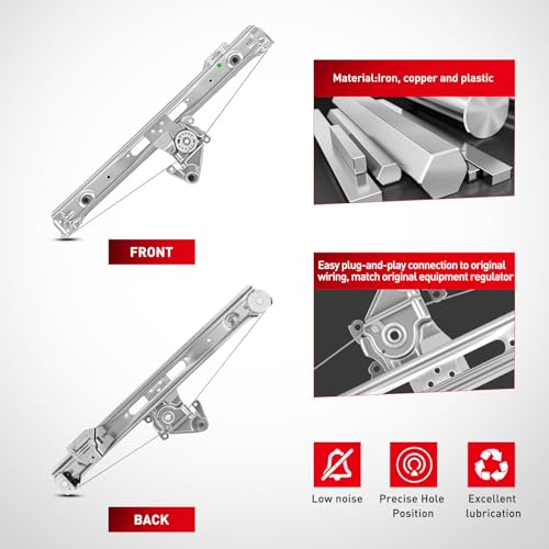 Image of Nilight 740-481 Rear Passenger Side Window Regulator, Compatible with 1999-2005 BMW E46 323i 328i 325i 325xi 330i 330xi (Sedan /Wagon Only), OE Replacement