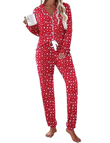 Pyjama boutonné femme Ekouaer idéal pour vos moments de détente cocooning