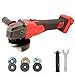 Akku Winkelschleifer Kompatibel mit Milwaukee 18V, Winkelfräser 125 mm Räder, Bürstenloses Schleifwerkzeug 800W 12000 U/min, Winkelschleifer mit 6 Discs zum Schneiden, Schleifen und Polieren