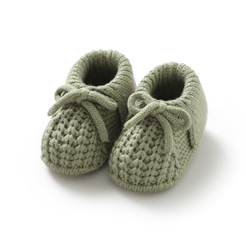 Image of Wugugu Baby Booties Newborn Boys Girls First Walkers Soft Knit Infant Sock Shoes Cozy Crochet Toddler Crib Boots