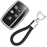 KASER Funda Carcasa Llave Coche Silicona TPU Compatible para Range Rover Jaguar Land-Rover Discovery 4 Evoque Jaguar XE XF XJ F-Pace Llaveros Cover Protección Mando a Distancia (Plata)