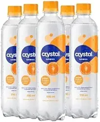 Kit Crystal Água Saborizada com Gás, 6 Garrafas de 510ml, Sabores Melancia, Morango, Limão e Tangerina (6 Unidades Tangerina)