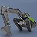 RCTRORCARY Remote Control Excavator 22CH 4-in-1 RC Excavator Truck Vehicles, 360° Rotation Digger with Metal Shovel Drill Grab and Lights Sounds, 1:14 Simulation RC Truck for Adult - Green