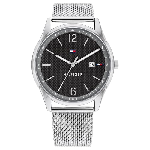 Image of Tommy Hilfiger Macy's Essentials Silver Dial Analog Watch for Men -TH1710438W, Band: Silver