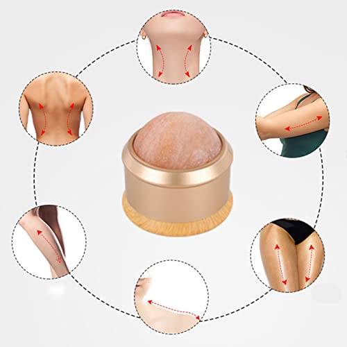 Gemshan Massage Roller Ball, Natural Himalayan Salt Ball Roller Hand Massage Toll For Neck,Back,Arm Full Body Massage. (Gold) #TOP4