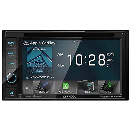 KENWOOD DDX5706S 6.2-Inch Double-DIN In-Dash DVD Receiver with Bluetooth, Apple CarPlay and SiriusXM