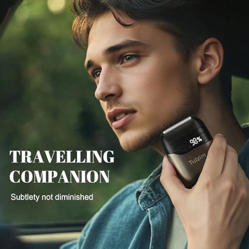 Image of Tulzim Electric Foil Shaver: 3D Blades & IPX7 Waterproof, Light Brown | Electric Razors for Men with LED Display: 100-Min Runtime, USB-C Fast Charge - Face Shaver with Travel Lock for Beard