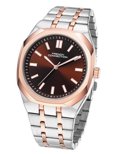 Image of French Connection Lumiere | Analog Display | Brown Dial | Silver Stainless Steel Strap | Watch for Men - FCU16RTM