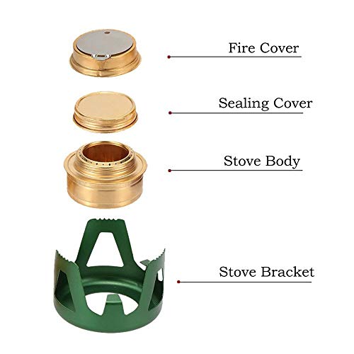 Famgee Outdoor Mini Portable Alcohol Stove Burner For Backpacking Hiking Camping Survival - Green #TOP2