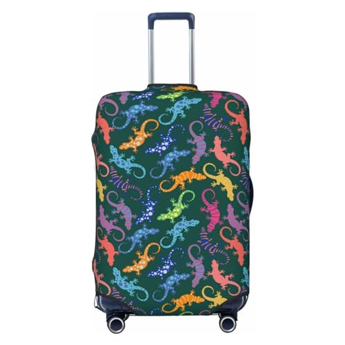 Tropical Lizard Gecko Colorful Luggage Cover Protector Anti-Scratch Washable Fits 18-32 Inch Luggage-X-Large