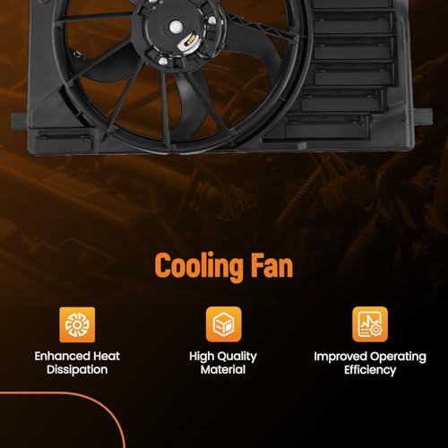 Image of maXpeedingrods Radiator Cooling Fan with Shroud Assembly for Ford Escape 2013-2016 Transit Connect 2014-2022, CV6Z8C607Q CV6Z8C607A FO3115195