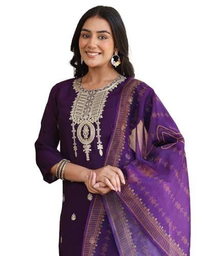 Image of SKYLEE Rayon Chikankari Embroidery Anarkali Kurta Set with Dupatta