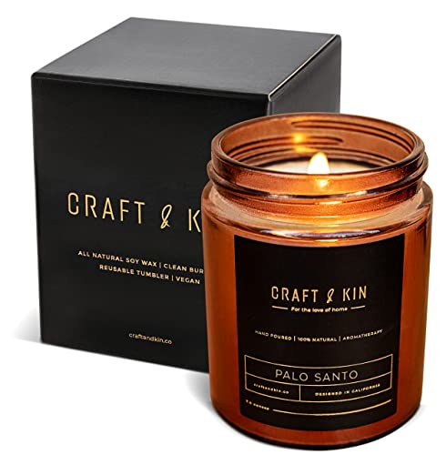 Craft-Kin-Scented-Candles-for-Men-Palo-Santo-Candle-All-Natural-Scent-for-Home-Long-Lasting-with-45-Hour-Burn-Time-8oz Craft Kin Scented Candles for Men Palo Santo Candle All Natural Scent for Home Long Lasting with 45 Hour Burn Time 8oz