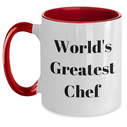 Funny Quote for World's Greatest Chef Two Tone Coffee Mug, Gifts from Friends to Chef, Unique Valentine's Unique Gifts