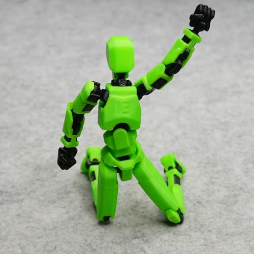 Image of Dummy 13 Action Figure Robot | Fully Articulated 3D Printed Robot Toy | 5.4-inch Collectible Figurine | Matte Finish| Unassembeled (Green-Black)