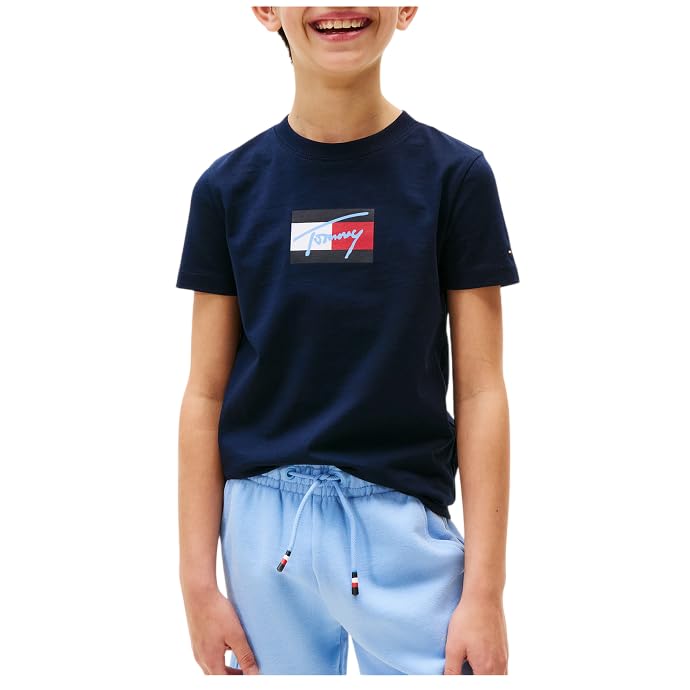 T-Shirt enfant Tommy Hilfiger KB0KB09725 bleu marine 80 cm haut coton