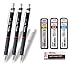 rOtring 801310 Tikky Druckbleistift (black Barrel, 3-teiliges Set) (Bleistift + Minen + Radiergummi, Schwarz)